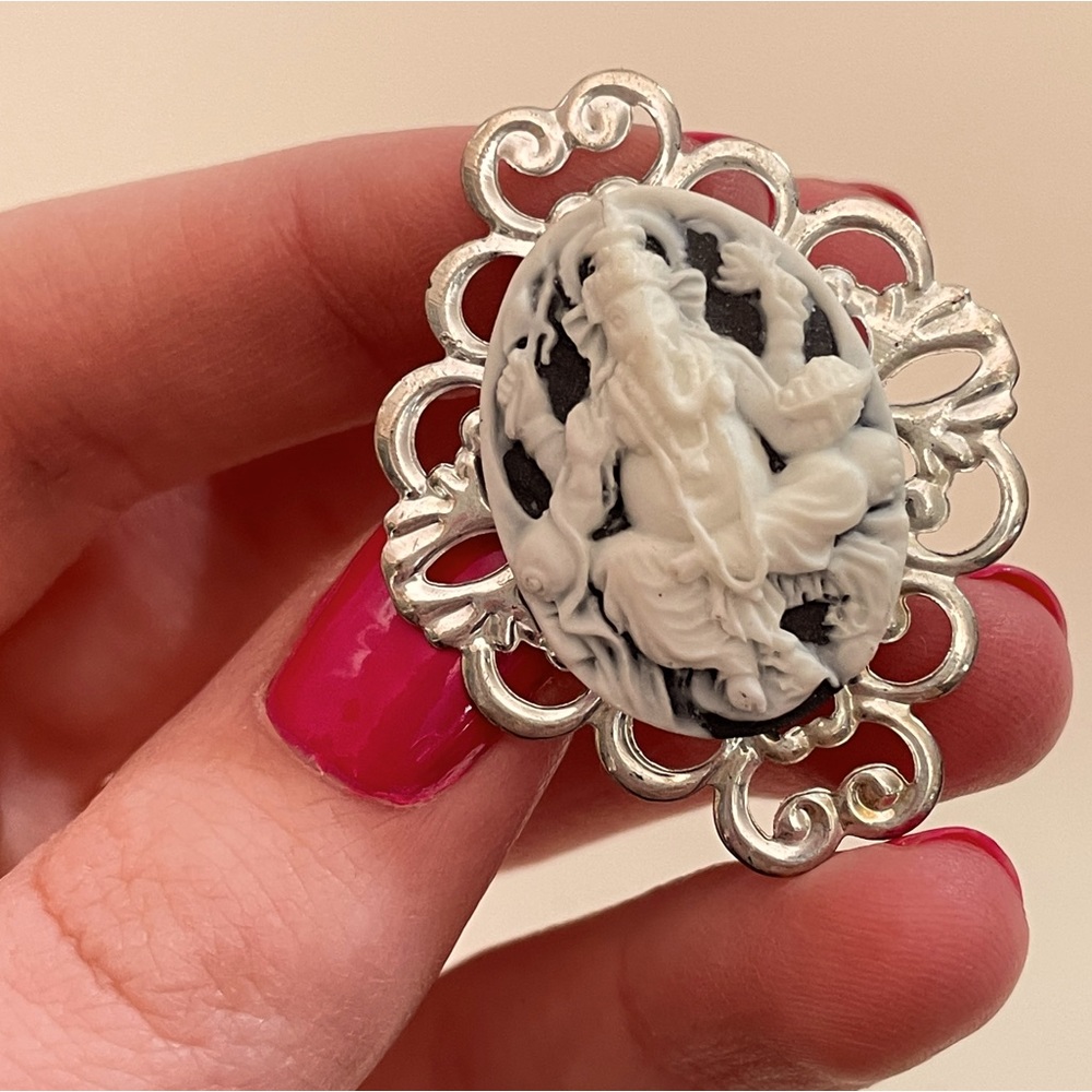 Vintage Resin Oversized Hindu Religious WhimsiGoth Chunky Party Maximalist Ring